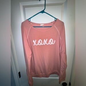Pink long sleeve top, oversized and lightweight